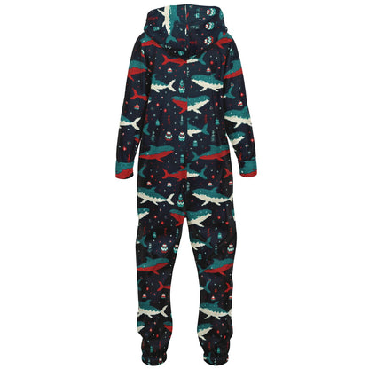 Shark Adventure Teens Onesie: Boys & Girls Union Suit Athletic Blue Ocean Jumpsuit    - HolidayShoppingFinds