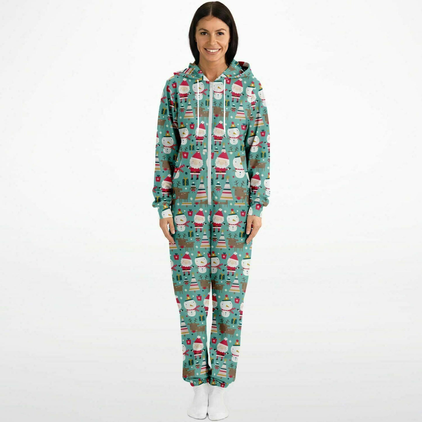 Merry Trio Green Adult Jumpsuit Gender-Neutral Athletic Onesie PJs    - HolidayShoppingFinds