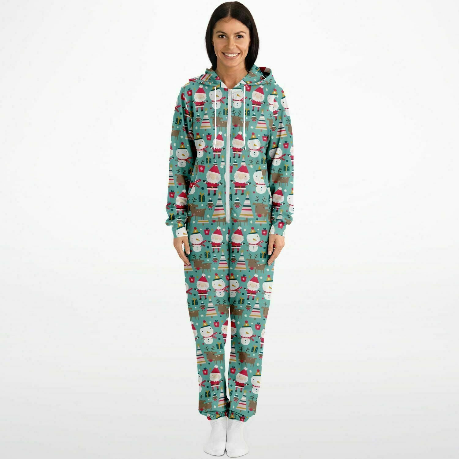 Merry Trio Green Adult Jumpsuit Gender-Neutral Athletic Onesie PJs    - HolidayShoppingFinds