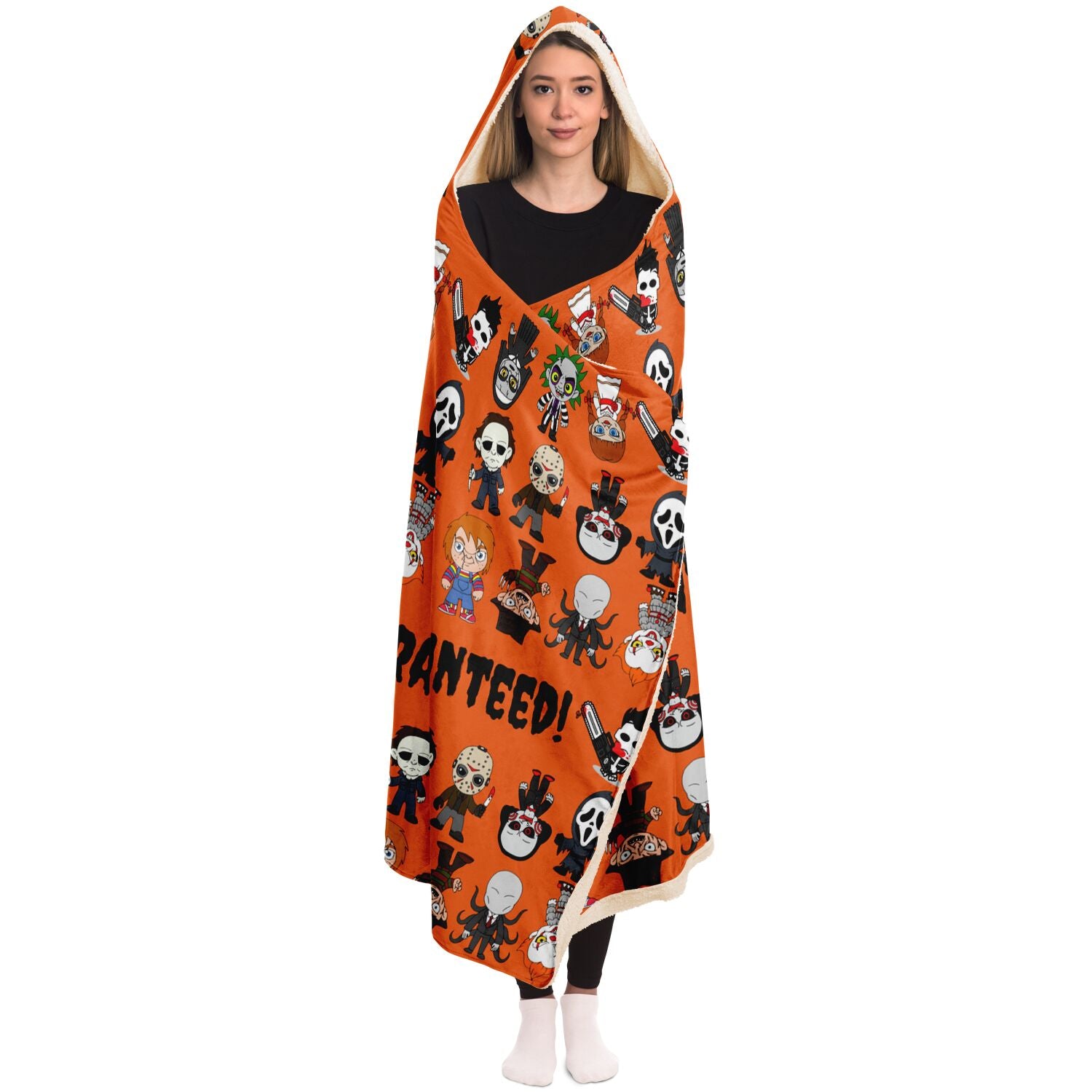 Halloween Killers Hooded Blanket "Sweet Dreams Not Guaranteed!"- Orange    - HolidayShoppingFinds