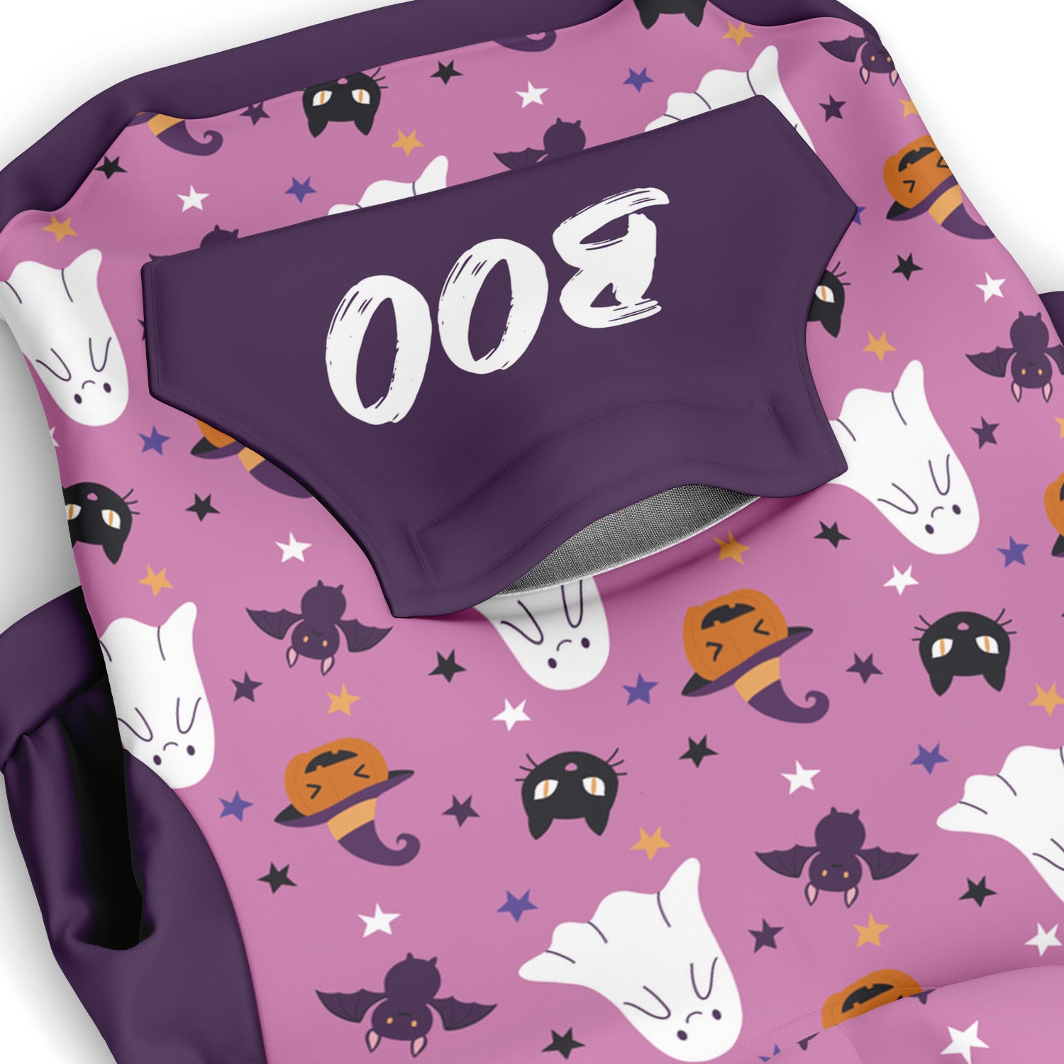 Cute Halloween Pink Dog Hoodie, Spooky Ghosts, Black Cats, Pumpkins & Bats    - HolidayShoppingFinds