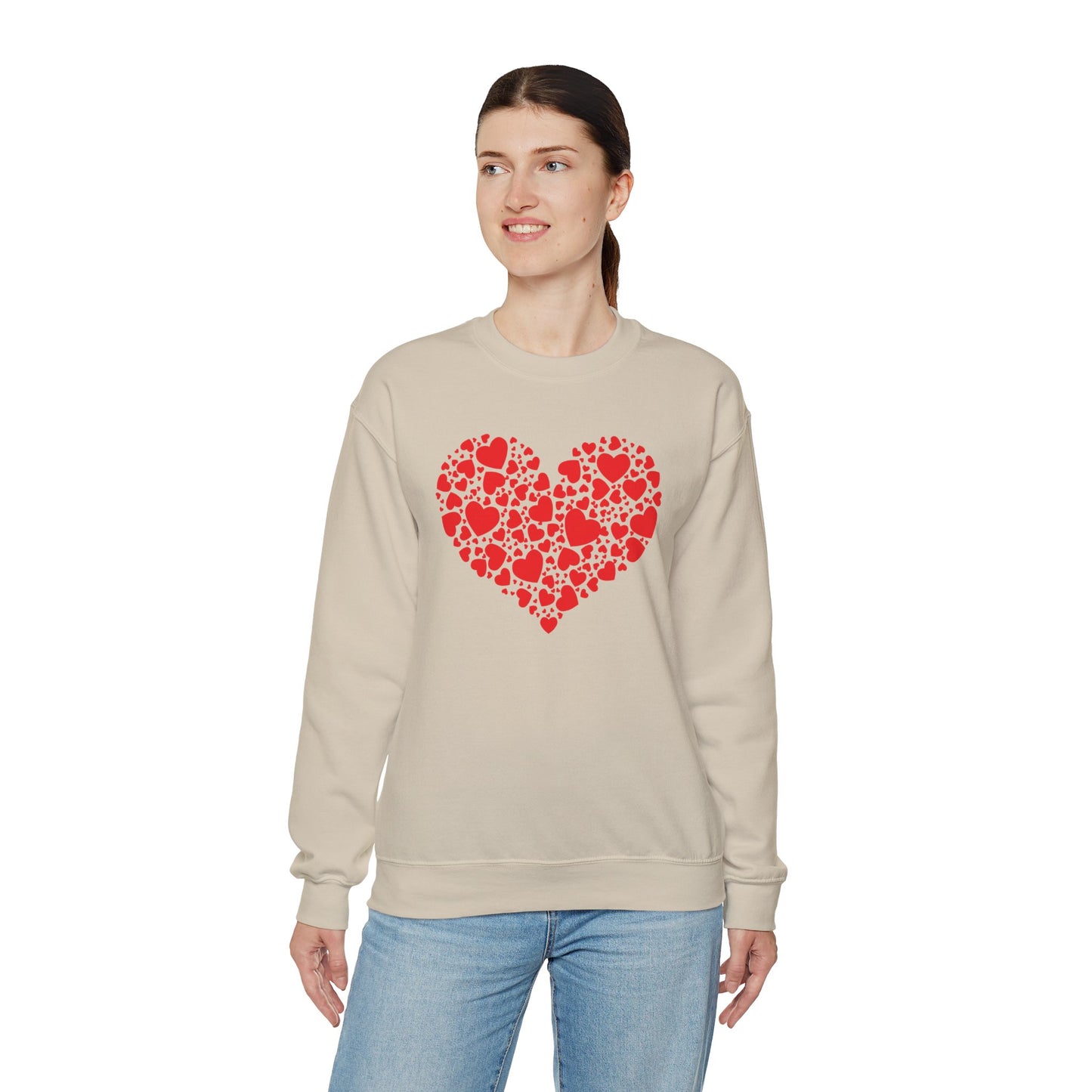 Double Heart Valentines Day Sweatshirt, Heart Sweatshirt Womens Mens    - HolidayShoppingFinds