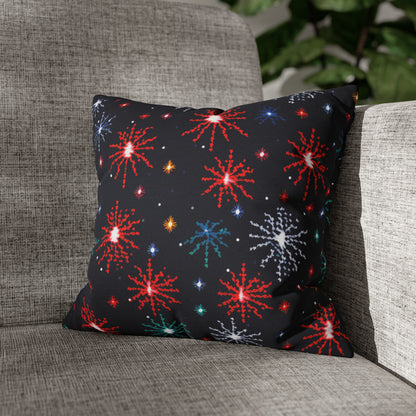 Fireworks Pillowcover, Festive Fireworks Decor Pillow, New Year Fourth of July Celebration Themed Pillow Cover 14" × 14"   - HolidayShoppingFinds