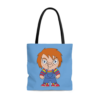 Chucky Tote Bag, Halloween Scary Doll Handbag, Horror Movie Fan Gift, Blue Trick or Treat Bag Large   - HolidayShoppingFinds