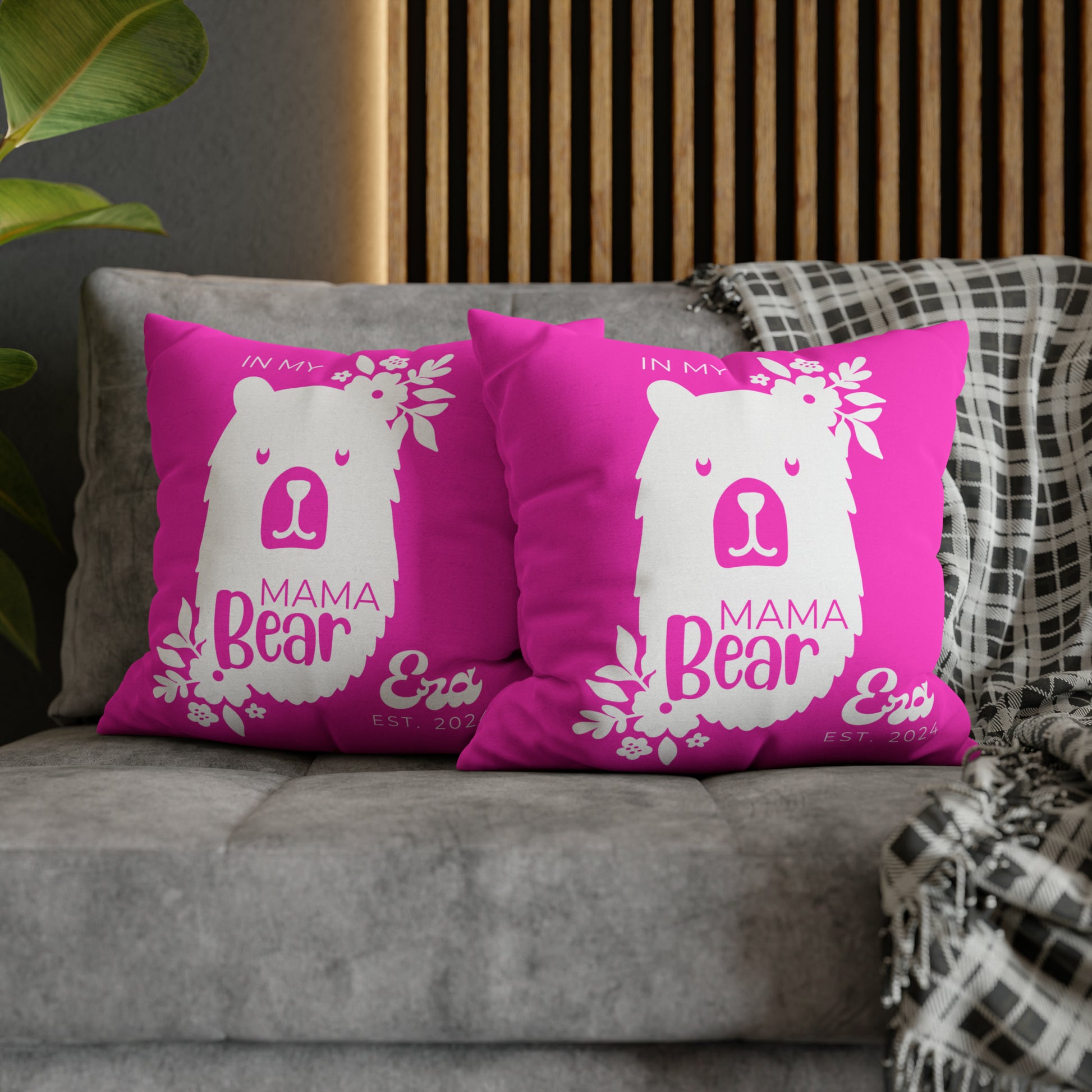 Personalized In My Mama Bear Era Pillowcase Pink, Gift For Mom    - HolidayShoppingFinds