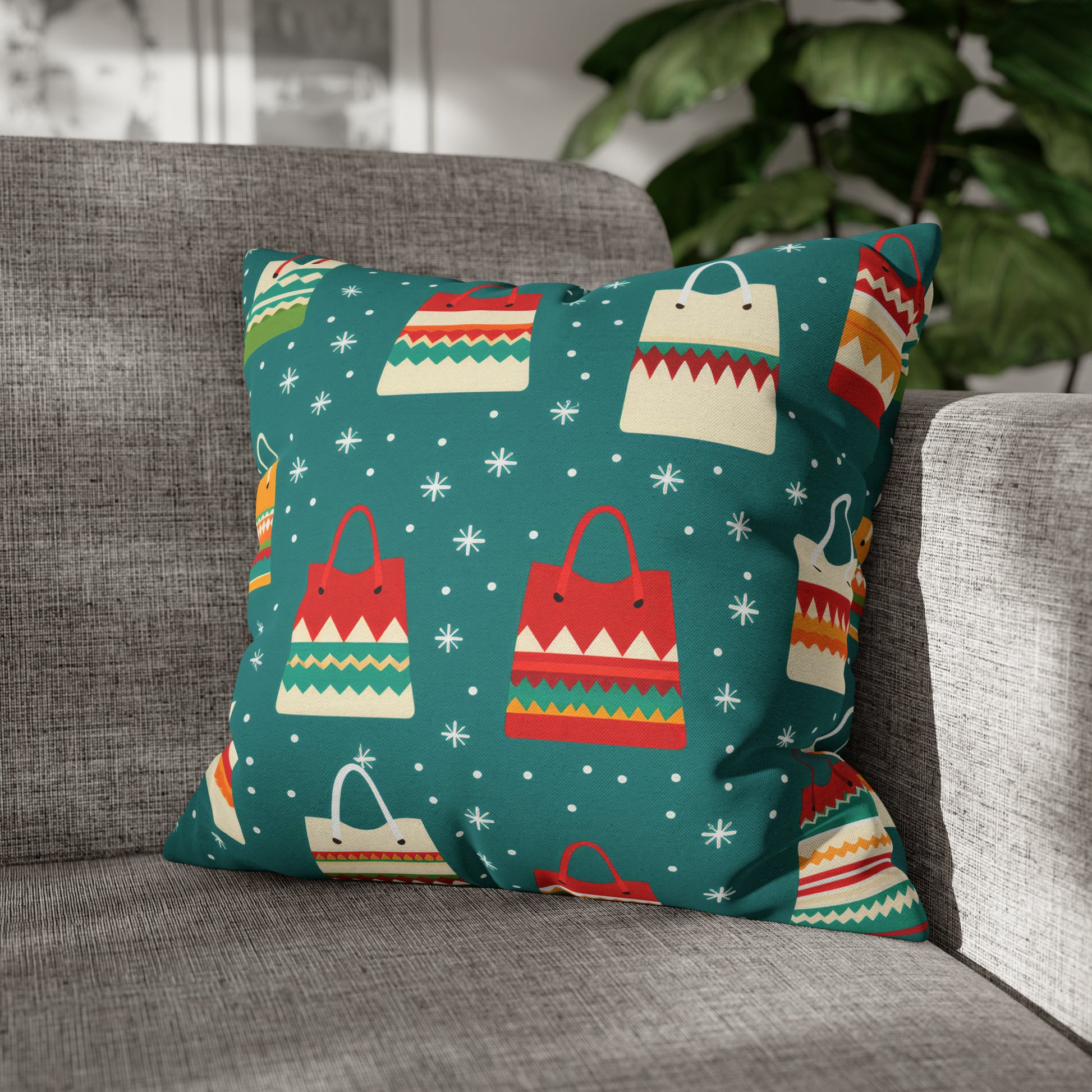 Holiday Shopaholic Gift Pillowcase, Add to Cart Pillow Case, Holiday Shopping Pillow Cover, Holiday Gift 18" × 18"   - HolidayShoppingFinds