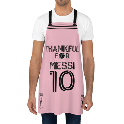 Thankful for Messi 10 Chef Apron, Miami Fútbol Soccer Fan Cooking Wear Pink Apron One Size   - HolidayShoppingFinds