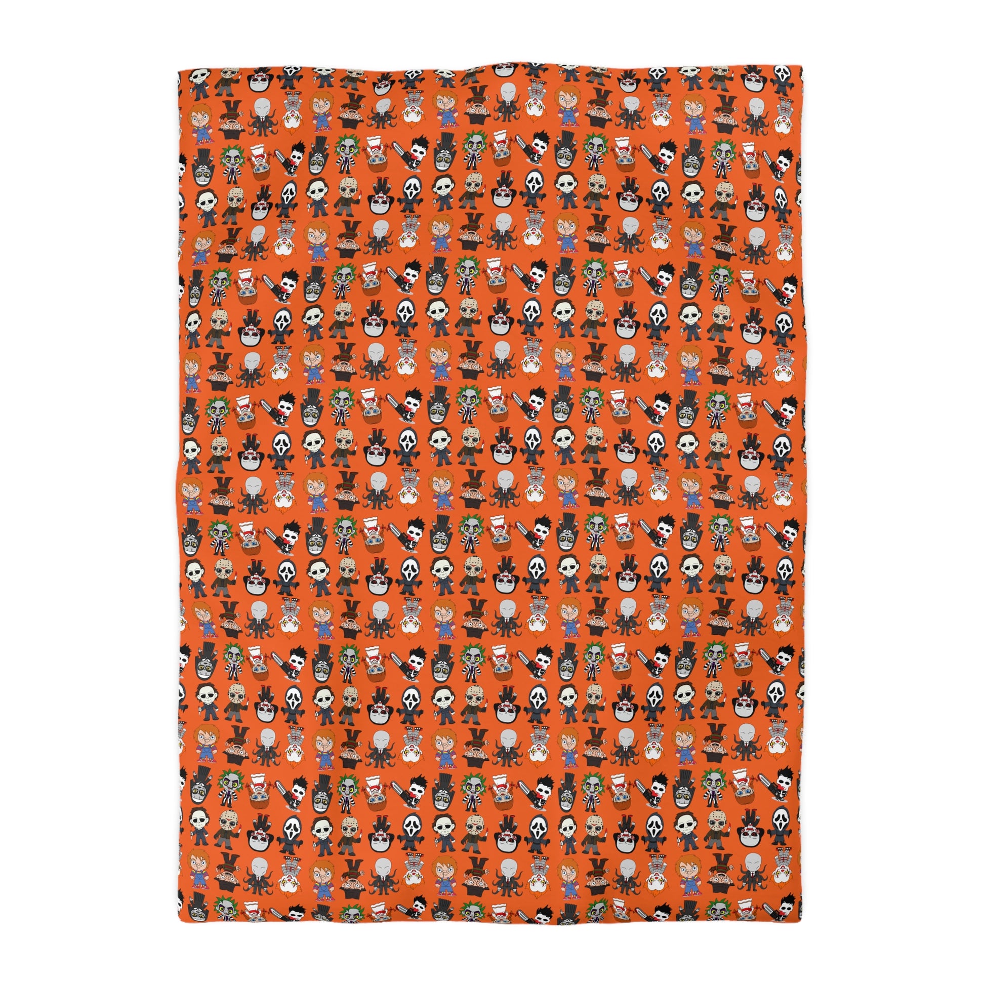 Halloween Killers Duvet Cover, Horror Movie Villains Orange Twin/TwinXL/Queen/King Duvet    - HolidayShoppingFinds