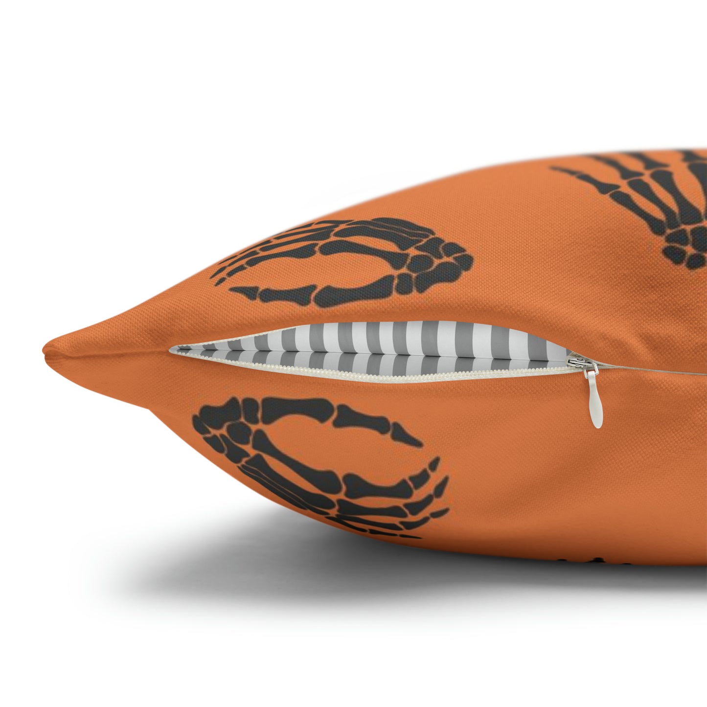 Skeleton Hands Pillowcase Halloween Orange Pillow Spooky Accent Pillow    - HolidayShoppingFinds