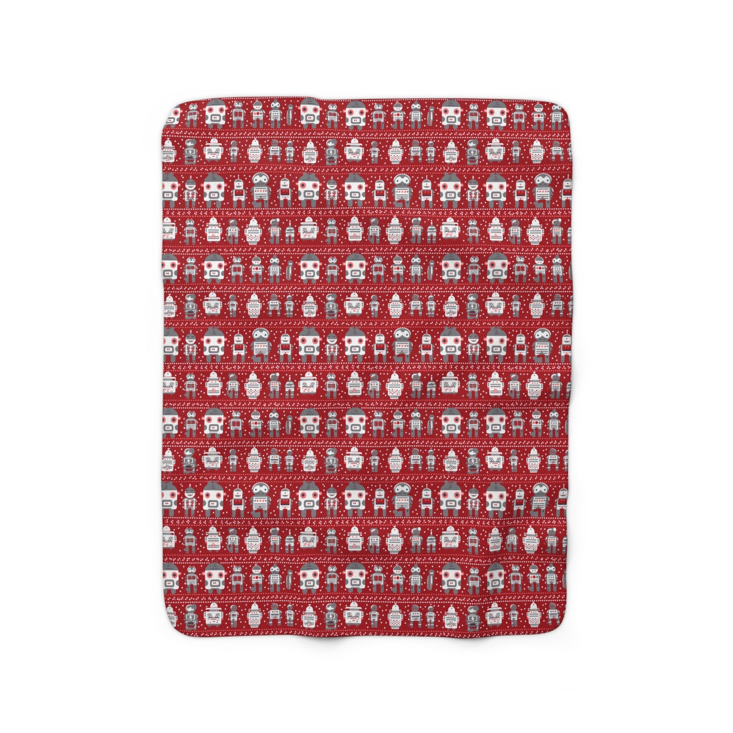 Robots Sherpa Blanket, Gamers Red Throw Blanket, Kids Teens Blanket    - HolidayShoppingFinds