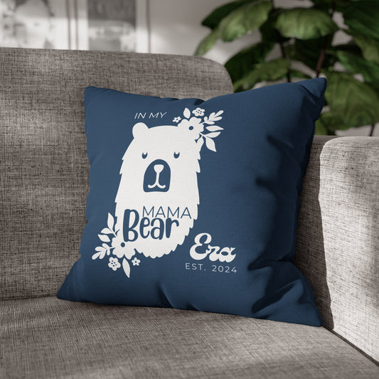 Personalized In My Mama Bear Era Pillowcase Blue, Gift For Mom 18" × 18"   - HolidayShoppingFinds