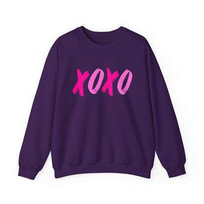 XOXO Valentine's Sweatshirt, Hug & Kisses Valentines Day Sweatershirt S Purple  - HolidayShoppingFinds