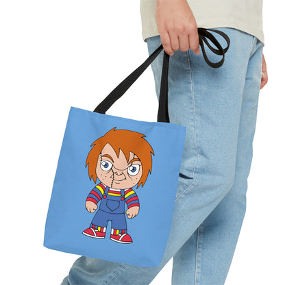 Chucky Tote Bag, Halloween Scary Doll Handbag, Horror Movie Fan Gift, Blue Trick or Treat Bag    - HolidayShoppingFinds