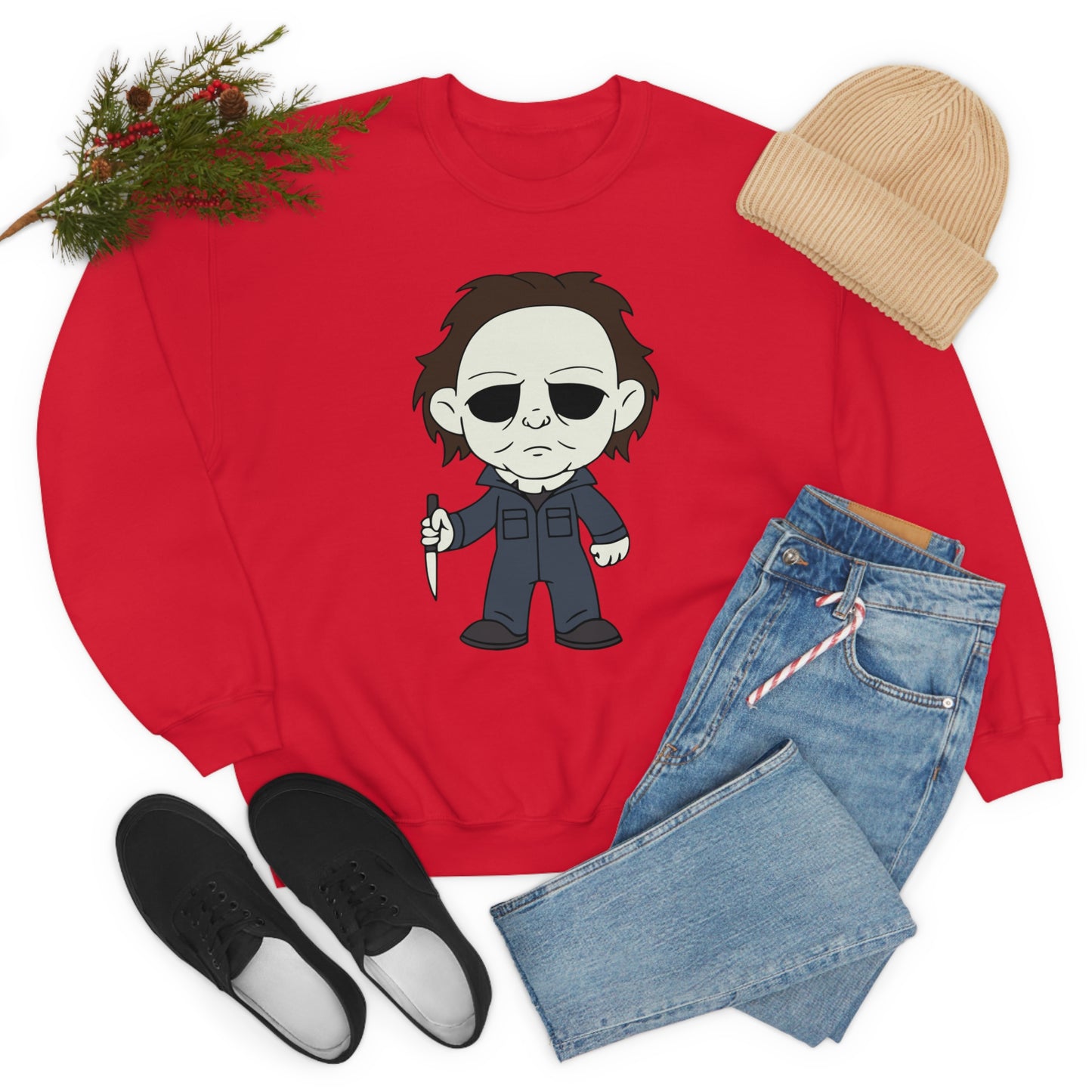 Michael Myers You Can't Kill the Boogieman Halloween Unisex Sweatshirt S-5XL S Red  - HolidayShoppingFinds