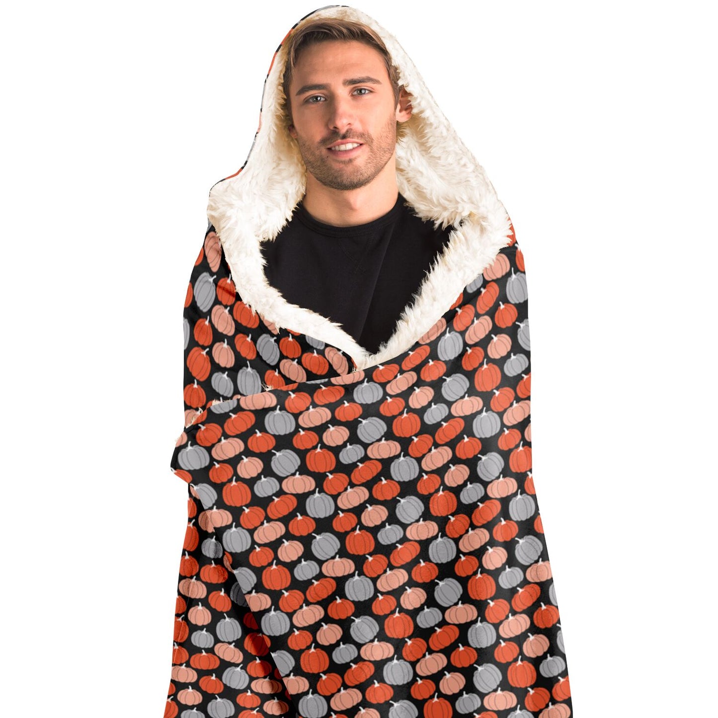 Pumpkin Hooded Blanket, Cozy Fall Wearable Blanket    - HolidayShoppingFinds