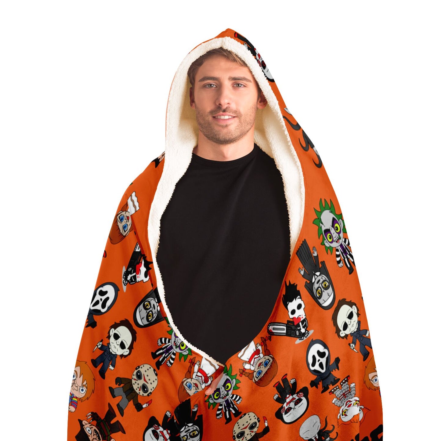 Halloween Killers Hooded Blanket "Sweet Dreams Not Guaranteed!"- Orange    - HolidayShoppingFinds