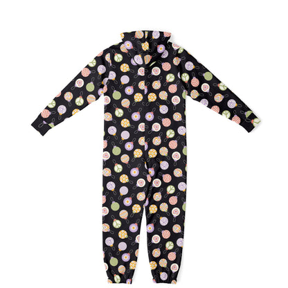 Colorful Christmas Ornaments Black Jumpsuit Adult Onesie Gender-Neutral Athletic    - HolidayShoppingFinds