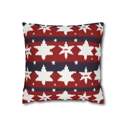 Patriotic Pillowcase American Flag Accent Square Pillow USA Red White & Blue Veterans 4th of July Memorial Day Home Decor    - HolidayShoppingFinds