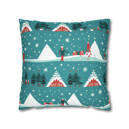 Winter Wonderland Pillowcase Holiday Cabin Snowy Mountain Pillow Décor, Holiday Gift    - HolidayShoppingFinds