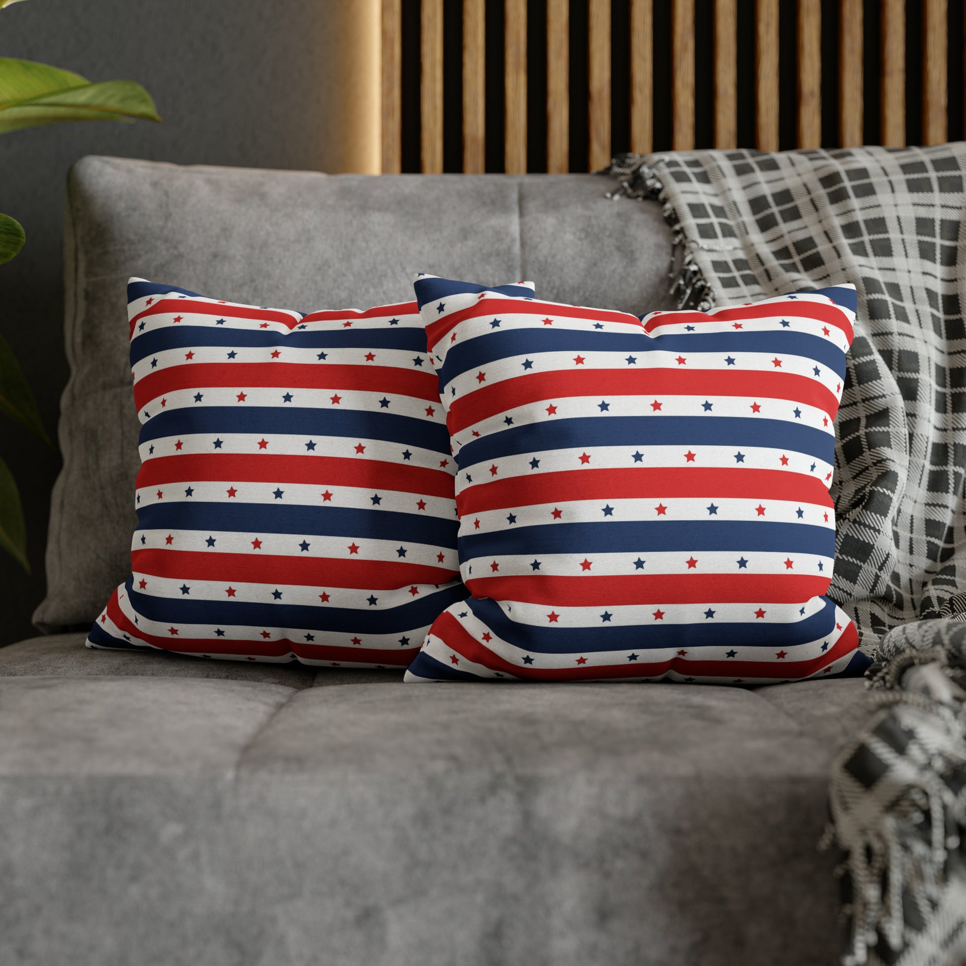 Patriotic Pillowcase, Stars &  Stripes American Flag Accent Pillow Cover, Veterans 4th of July Memorial Day Home Decor    - HolidayShoppingFinds