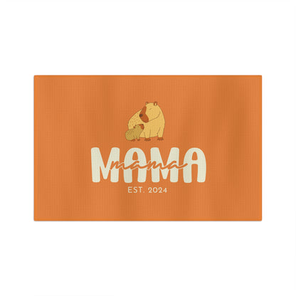 Personalized Mama Capybara KitchenTowel Orange, Gift For Mom 16'' × 25''   - HolidayShoppingFinds