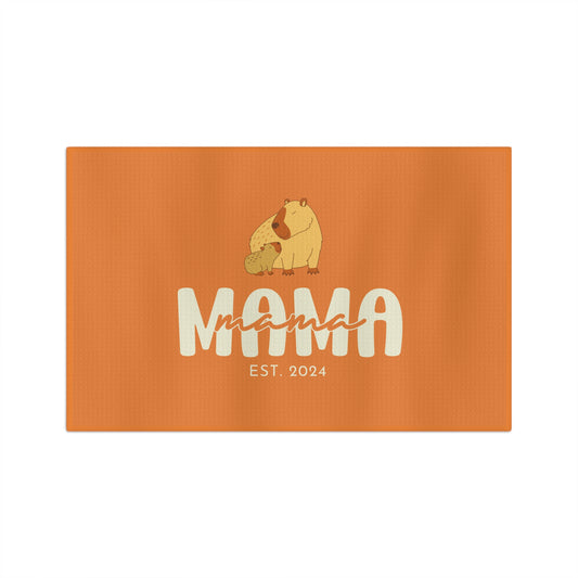 Personalized Mama Capybara KitchenTowel Orange, Gift For Mom 16'' × 25''   - HolidayShoppingFinds