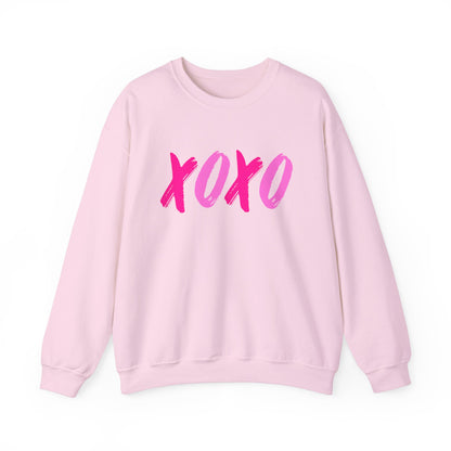 XOXO Valentine's Sweatshirt, Hug & Kisses Valentines Day Sweatershirt S Light Pink  - HolidayShoppingFinds