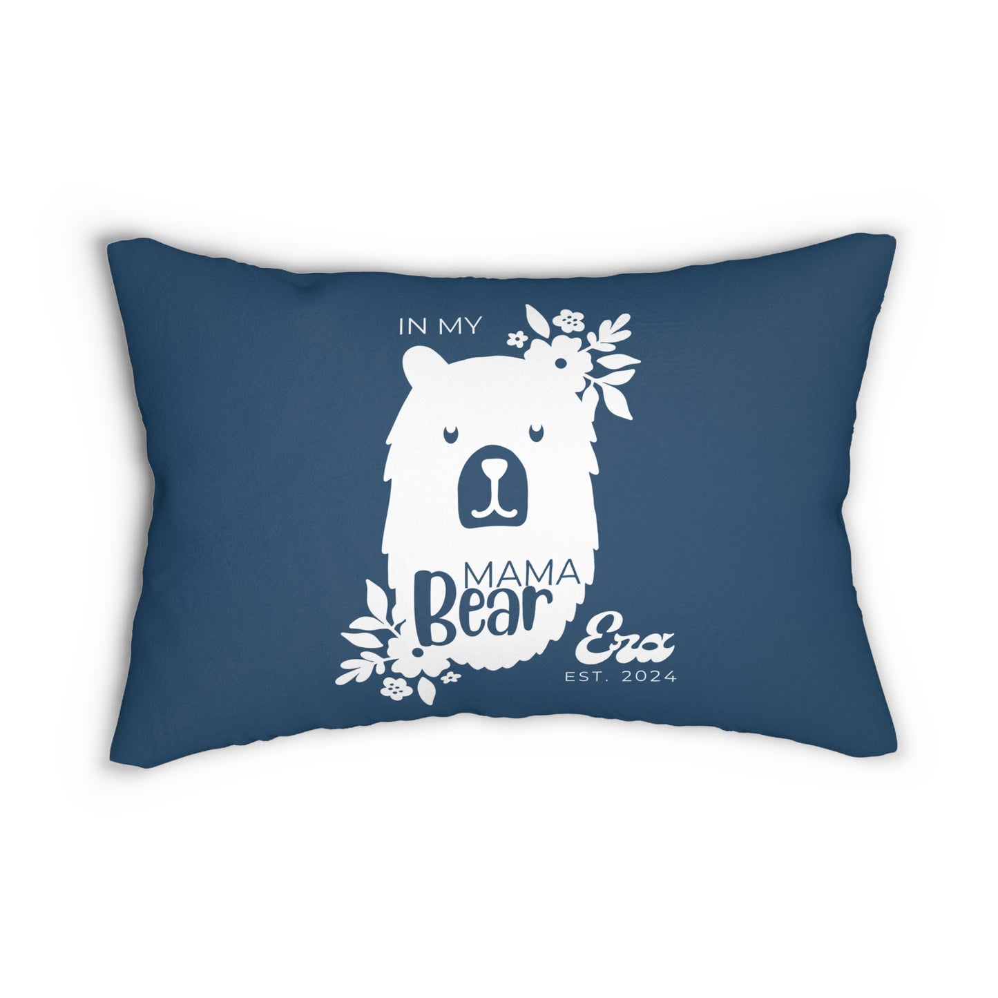 Personalized In My Mama Bear Era Lumbar Pillow Blue, Gift for Mom 20" × 14"   - HolidayShoppingFinds