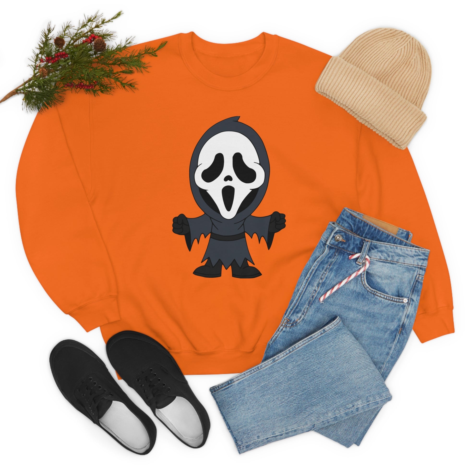 Ghostface Scream "Trick or Scream!" Halloween Unisex Sweatshirt Costume S-5XL    - HolidayShoppingFinds