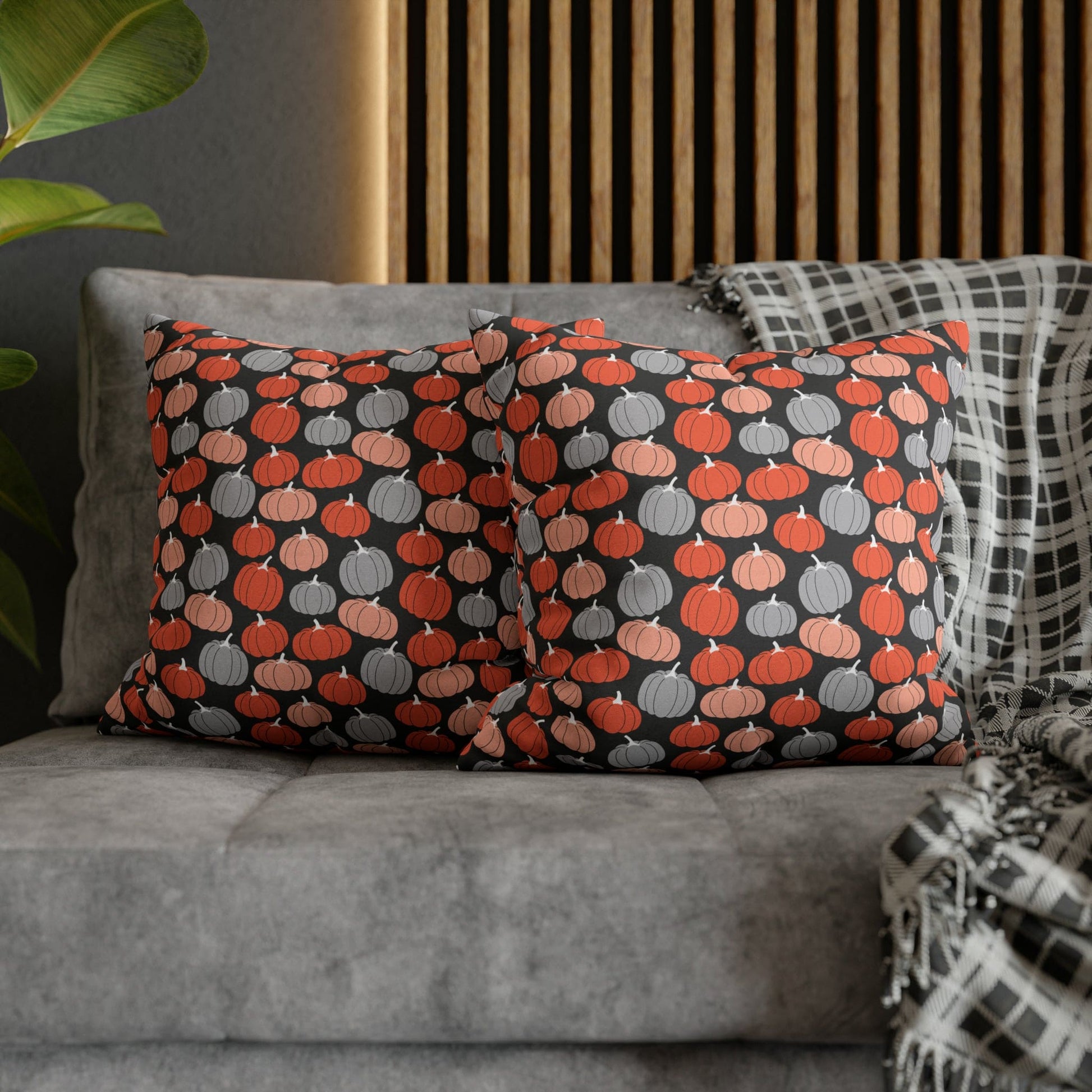 Pumpkins Square Pillow Case Throw Cover, Fall Accent Pillow    - HolidayShoppingFinds