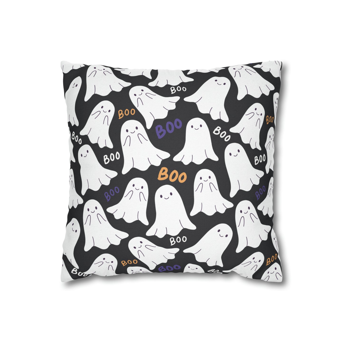 BOO Ghost Decorative Pillowcase Halloween Ghost Spooky Sofa Pillow B&W    - HolidayShoppingFinds