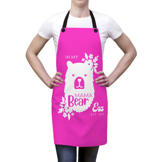 Personalized Mama Bear Era Apron, Mom Chef Apron Pink, Gift for Moms C One Size   - HolidayShoppingFinds