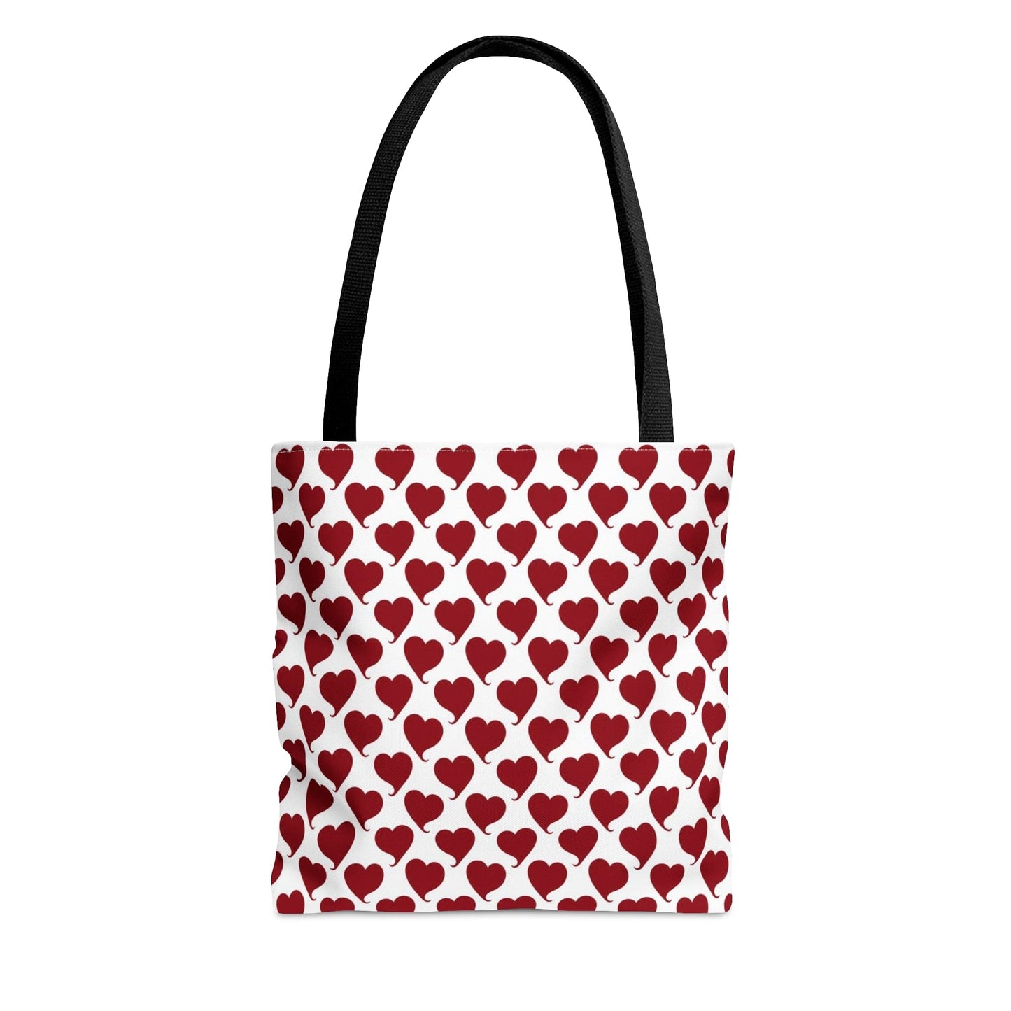 Red Hearts Pattern Hand Tote Bag, Valentine's Day Gift Small   - HolidayShoppingFinds