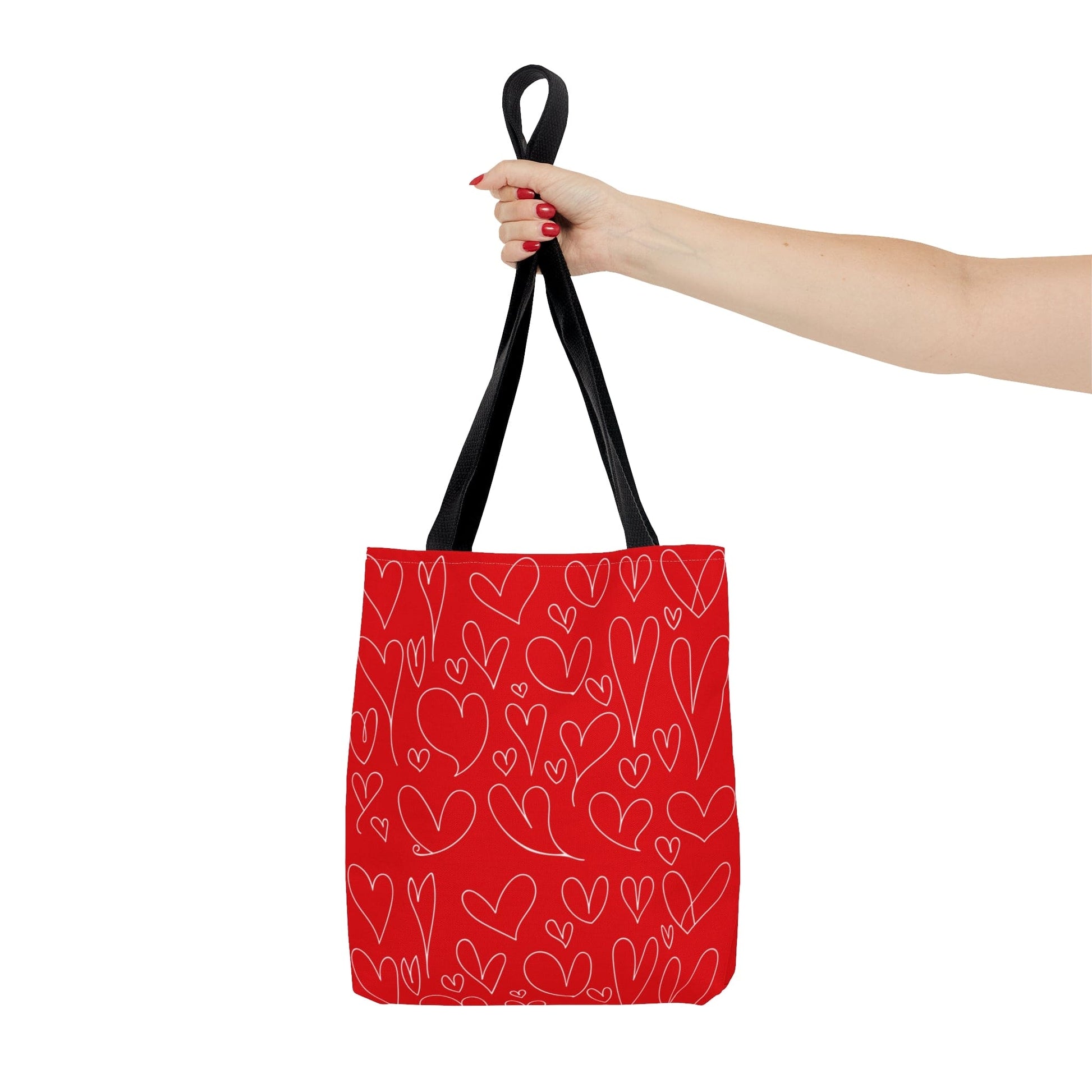 Red Hearts Valentine Hand Tote Bag - Valentine's Day Tote Bag Gift    - HolidayShoppingFinds