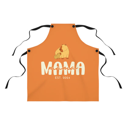 Personalized Mama Capybara Apron Orange, Chef Apron Gift For Mom    - HolidayShoppingFinds