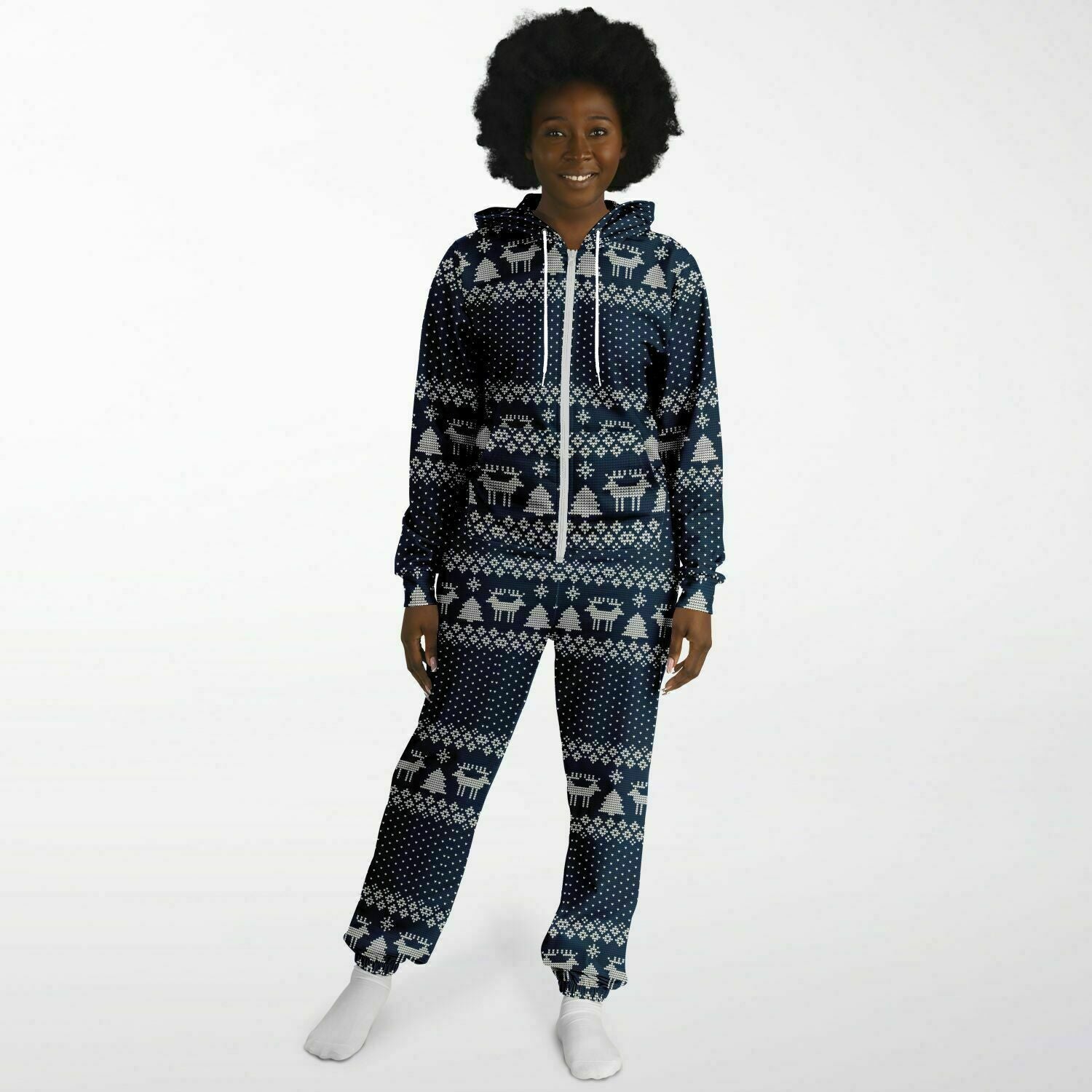 Blue Winter Magic Christmas Jumpsuit Adult Onesie Gender-Neutral Athletic    - HolidayShoppingFinds