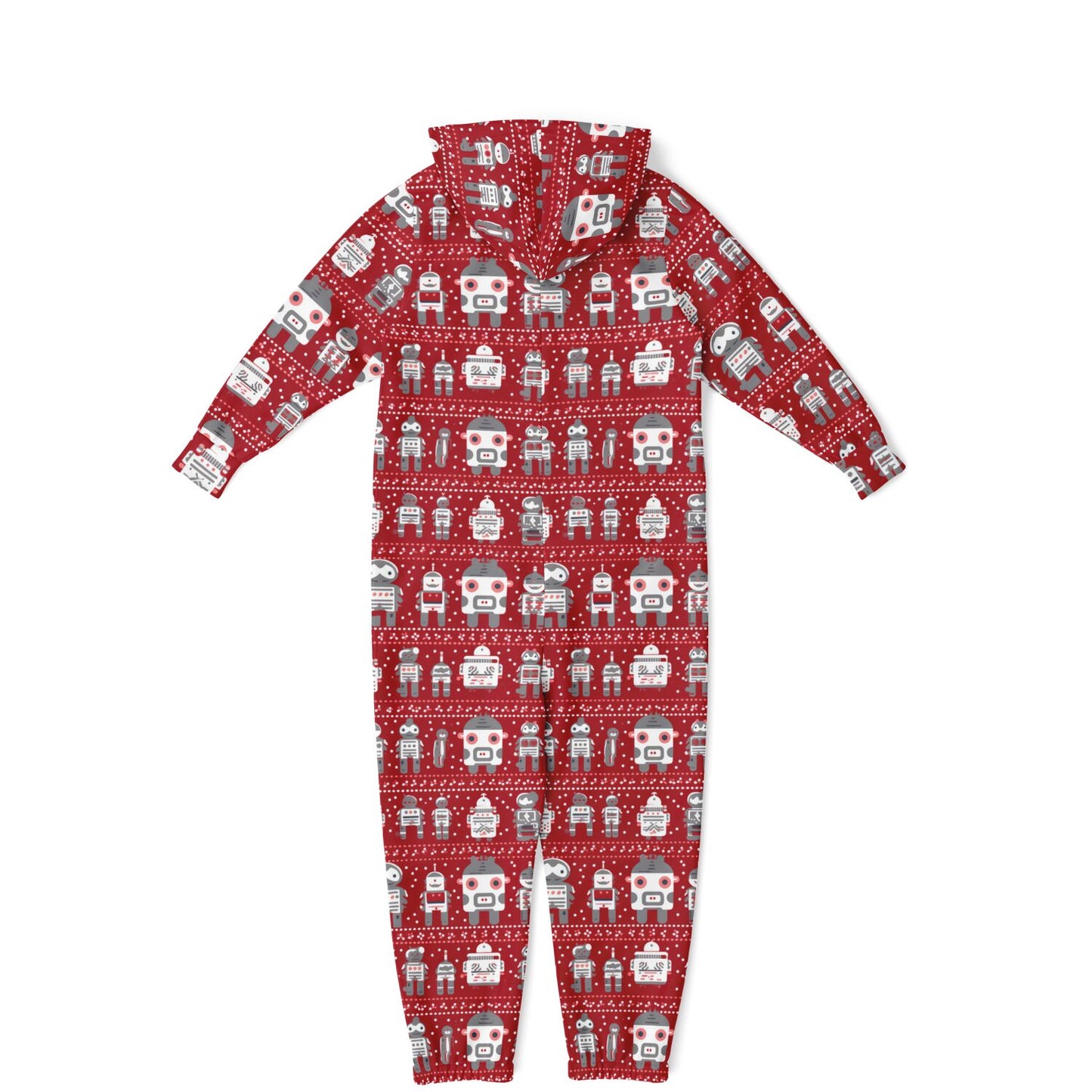 Teens Robots Red Onesie, Union Suit Athletic Jumpsuit for Gamers Tech Enthusiasts    - HolidayShoppingFinds