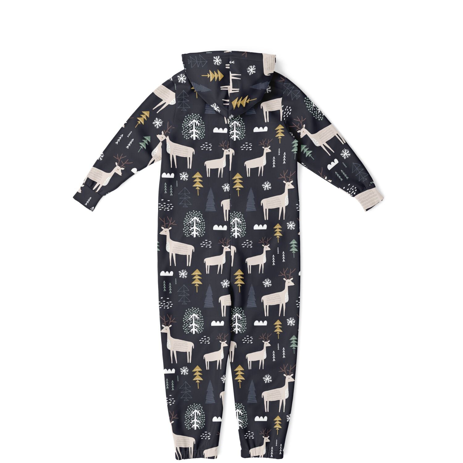 Winter Reindeer & Golden Trees Teens Onesie Athletic Gray Jumpsuit    - HolidayShoppingFinds