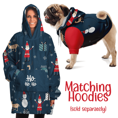 Holiday Snug Hoodie, Santa & Friends Wearable Hoodie, Oversized Winter Hoodie    - HolidayShoppingFinds