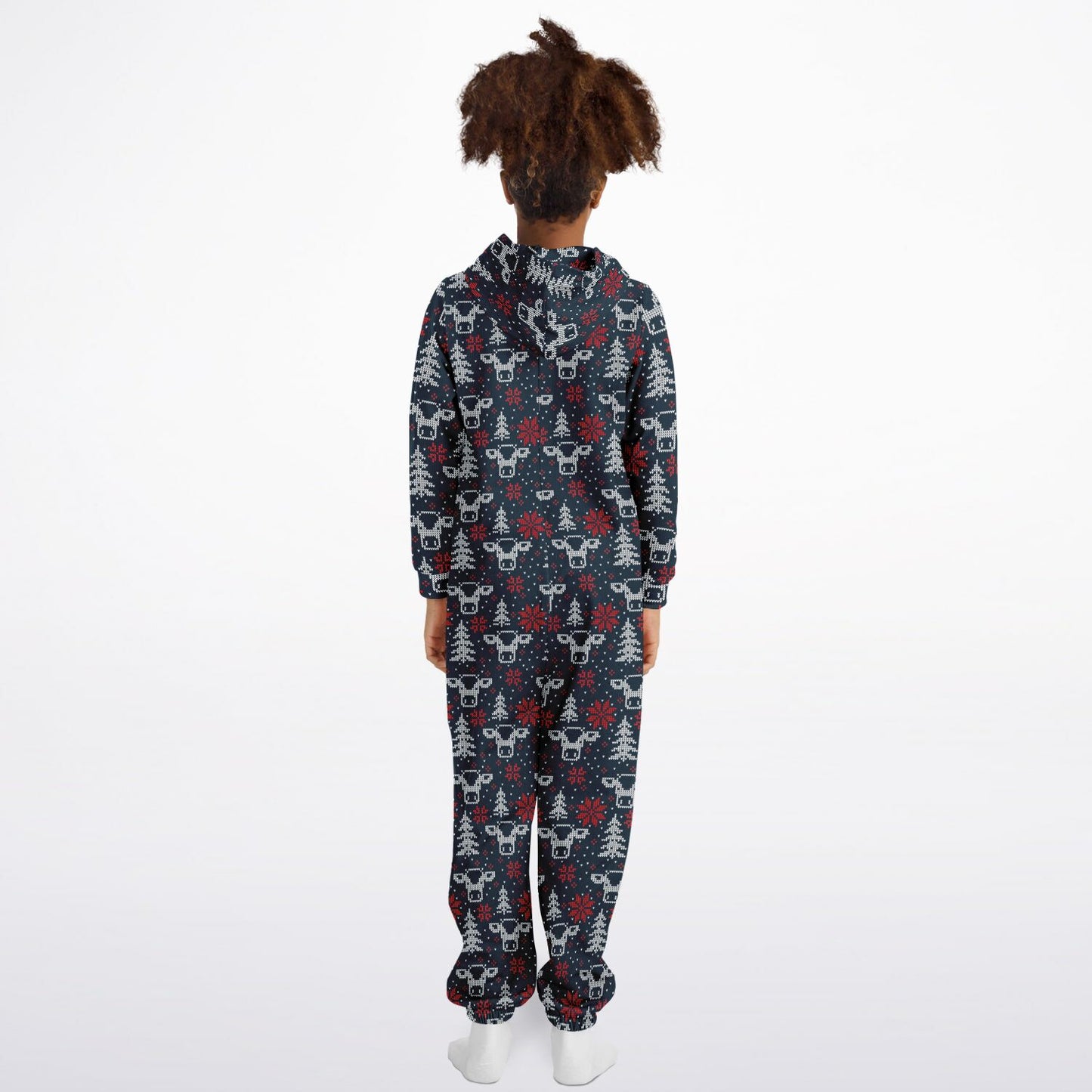 Blue Christmas Cows Teens Onesie: Boys & Girls Union Suit Athletic Jumpsuit    - HolidayShoppingFinds