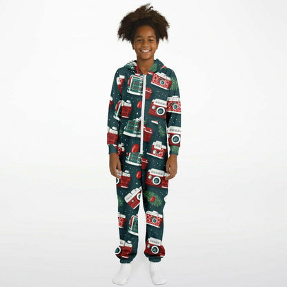 Vintage Camera Holiday Teens Onesie: Boys & Girls Union Suit Athletic Green Jumpsuit    - HolidayShoppingFinds