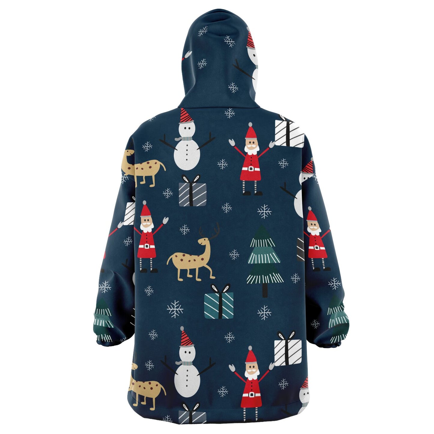 Holiday Snug Hoodie, Santa & Friends Wearable Hoodie, Oversized Winter Hoodie    - HolidayShoppingFinds