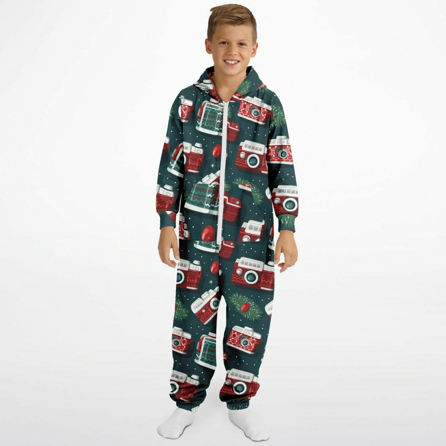 Vintage Camera Holiday Teens Onesie: Boys & Girls Union Suit Athletic Green Jumpsuit    - HolidayShoppingFinds