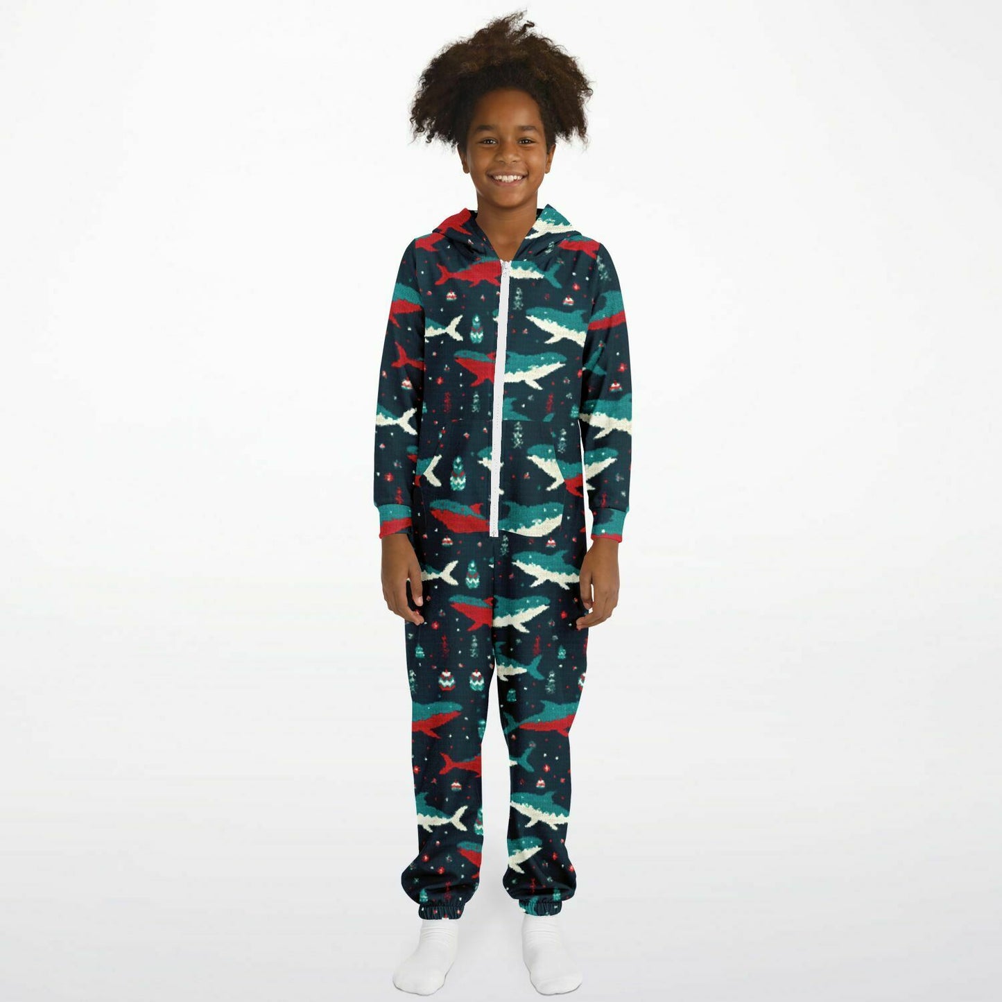 Shark Adventure Teens Onesie: Boys & Girls Union Suit Athletic Blue Ocean Jumpsuit    - HolidayShoppingFinds