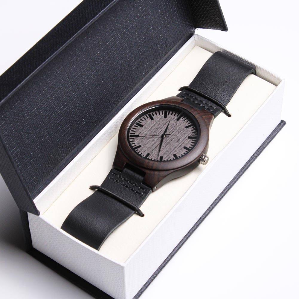 Gift for Dad "No Time Like The Present Never Forget I Love You" Wooden Watch    - HolidayShoppingFinds