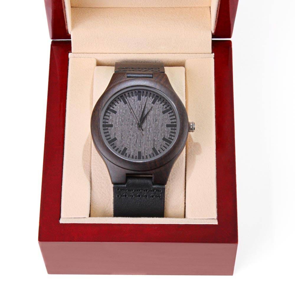 Gift for Dad "No Time Like The Present Never Forget I Love You" Wooden Watch    - HolidayShoppingFinds