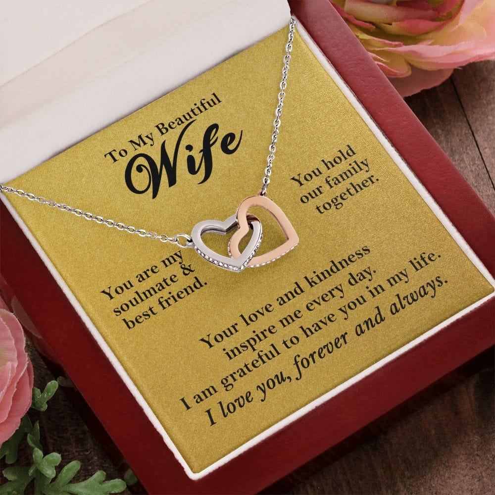 To My Beautiful Wife Hearts Necklace Gift From Husband, Soulmate Gift    - HolidayShoppingFinds