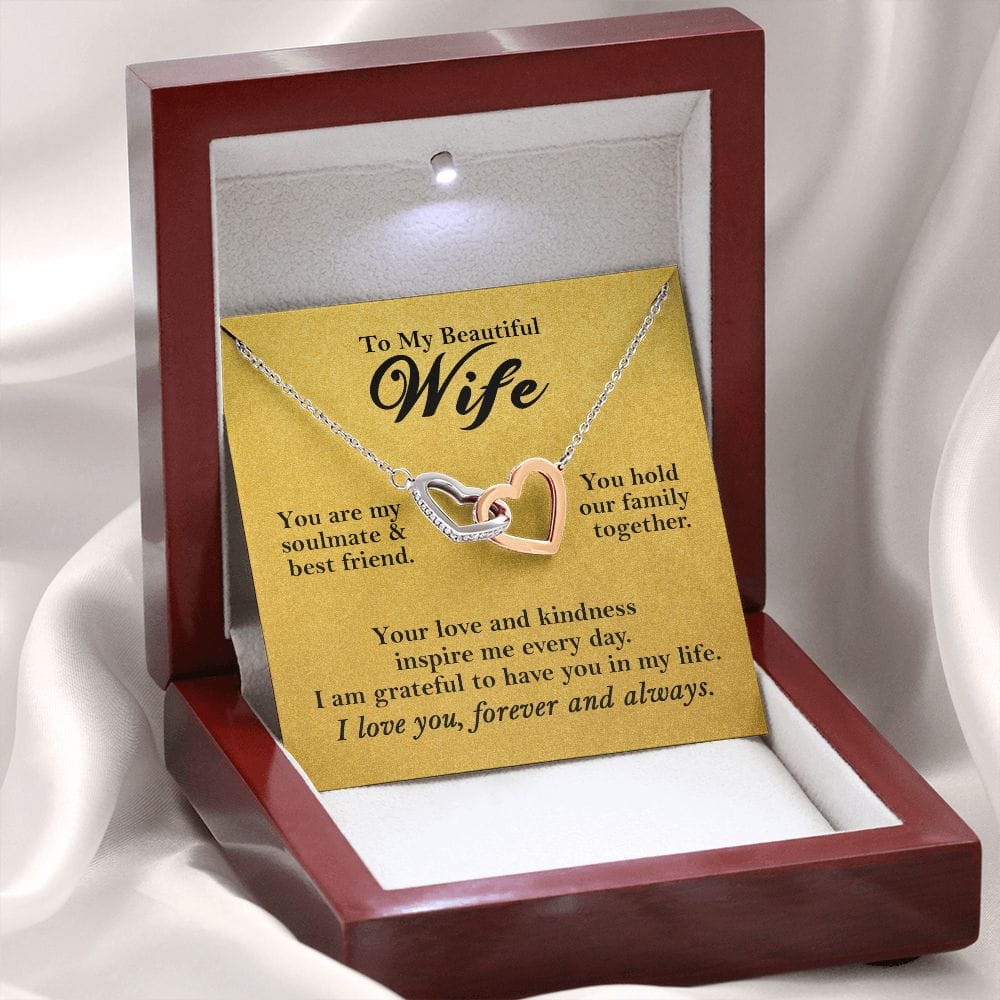 To My Beautiful Wife Hearts Necklace Gift From Husband, Soulmate Gift    - HolidayShoppingFinds