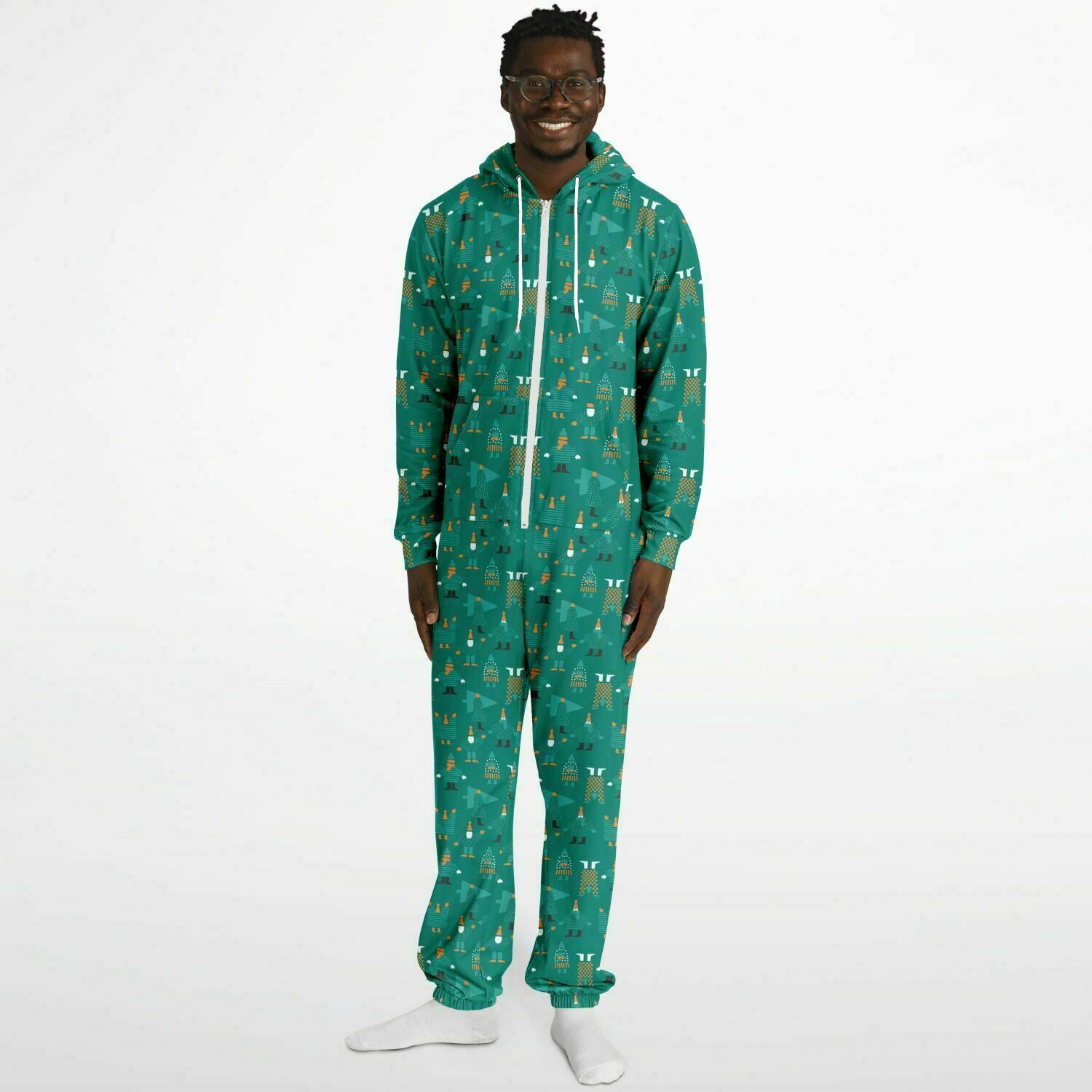 Green Holiday Jumpsuit Adult Onesie Gender-Neutral Athletic PJs    - HolidayShoppingFinds