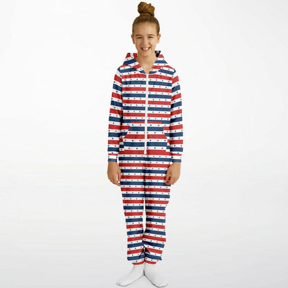 Star-spangled Teens Onesie, Kids Patriotic Union Suit Athletic Jumpsuit Red White & Blue    - HolidayShoppingFinds